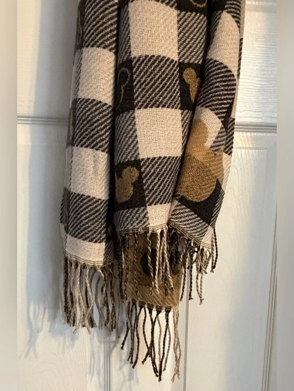 Scarf Mickey Mouse Fringed Large New